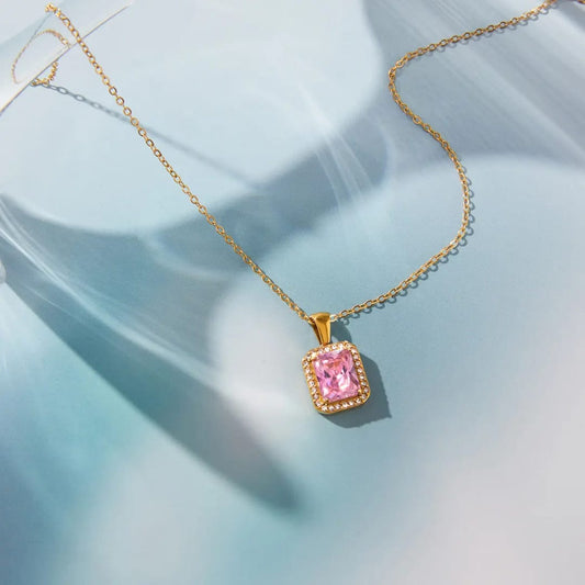 Pink crystal pendant