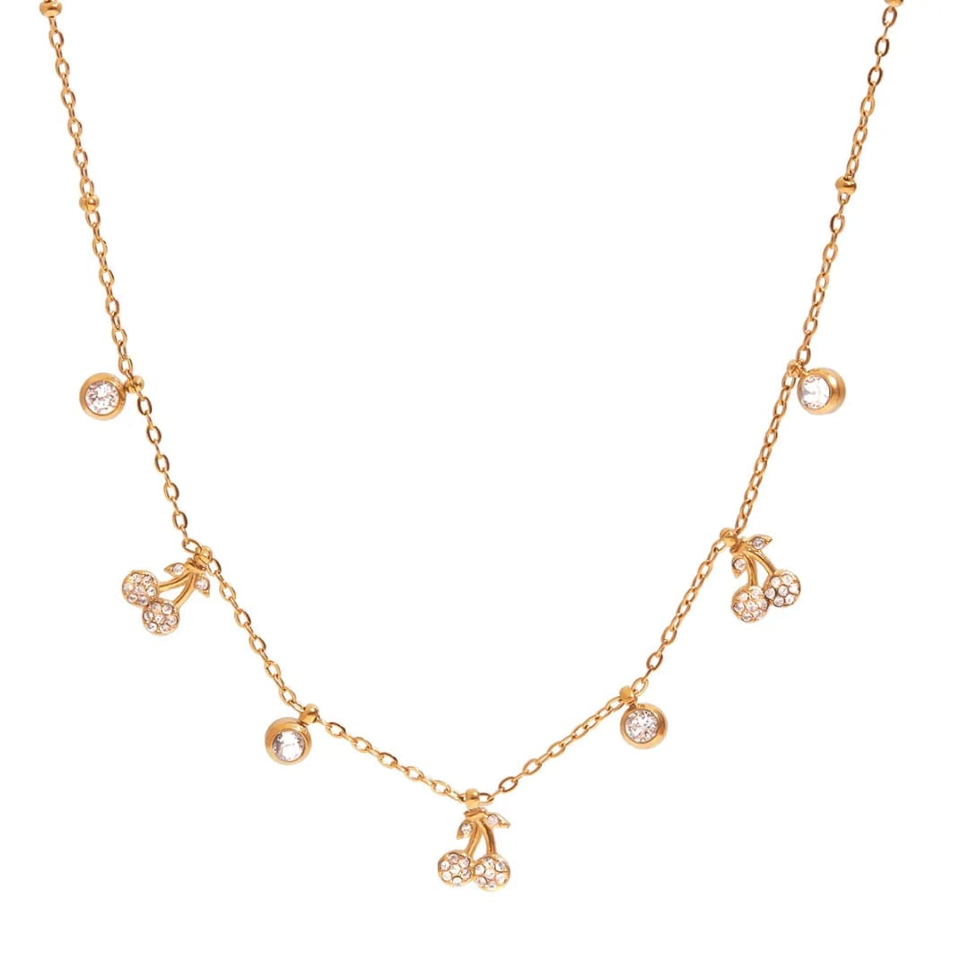 Dainty cherry necklace