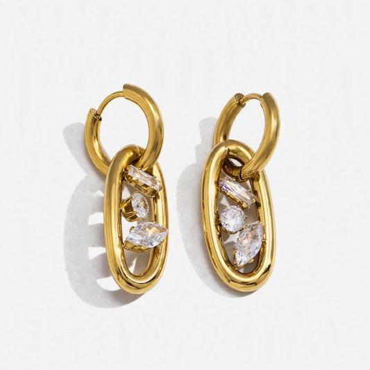 Double Oval Hoop Earring