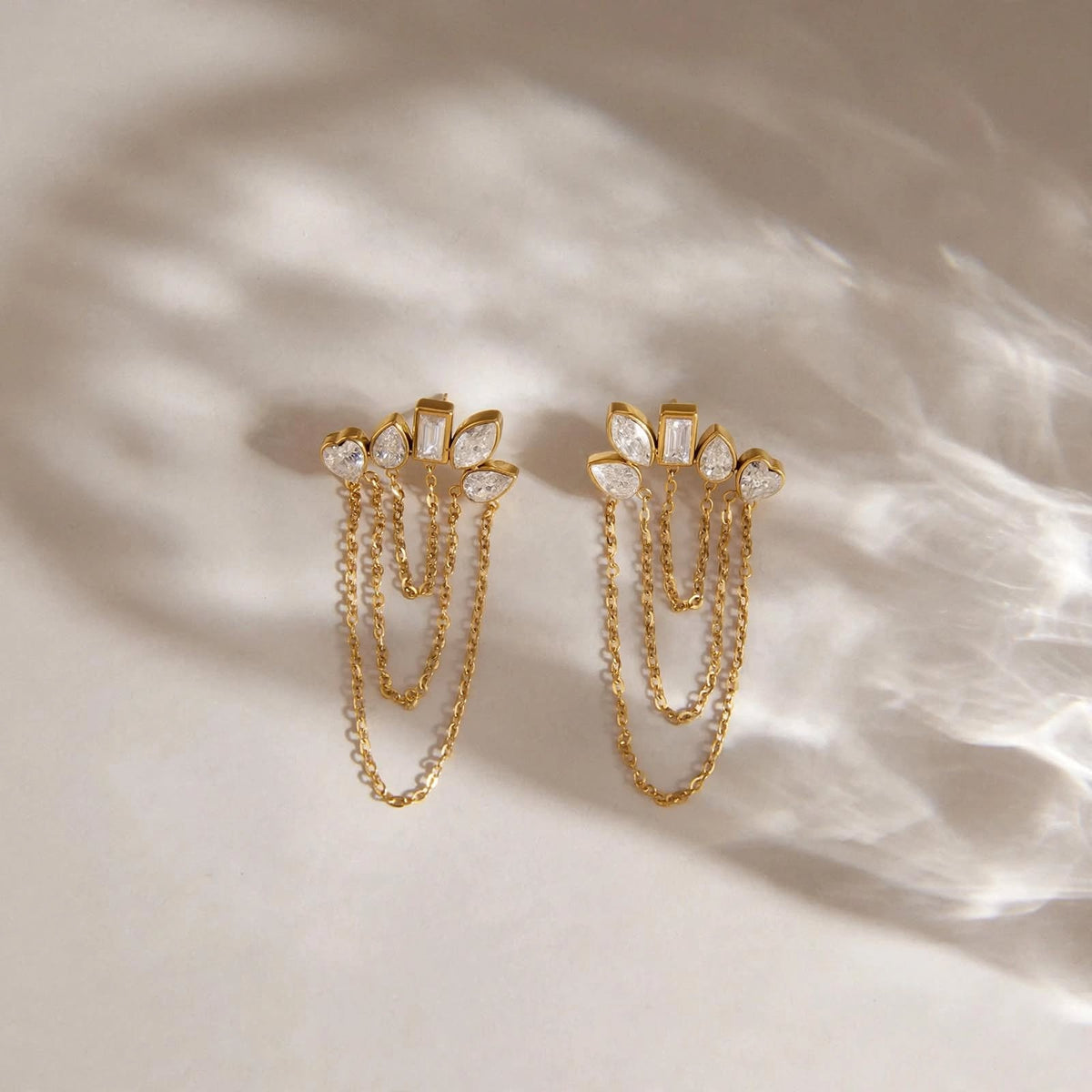 Layered Chain Drop Earrings