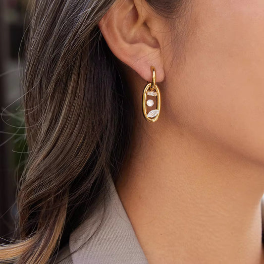 Double Oval Hoop Earring