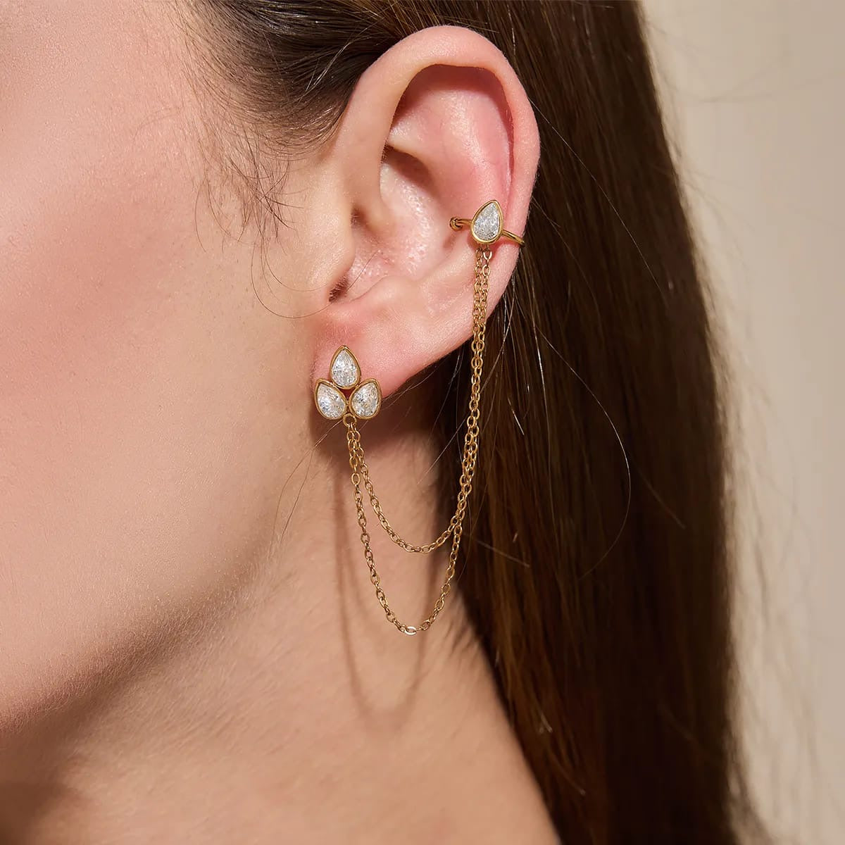 Drop Earring with Earcuff